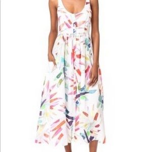 NWOT Mara Hoffman midi dress white floral. Size 8